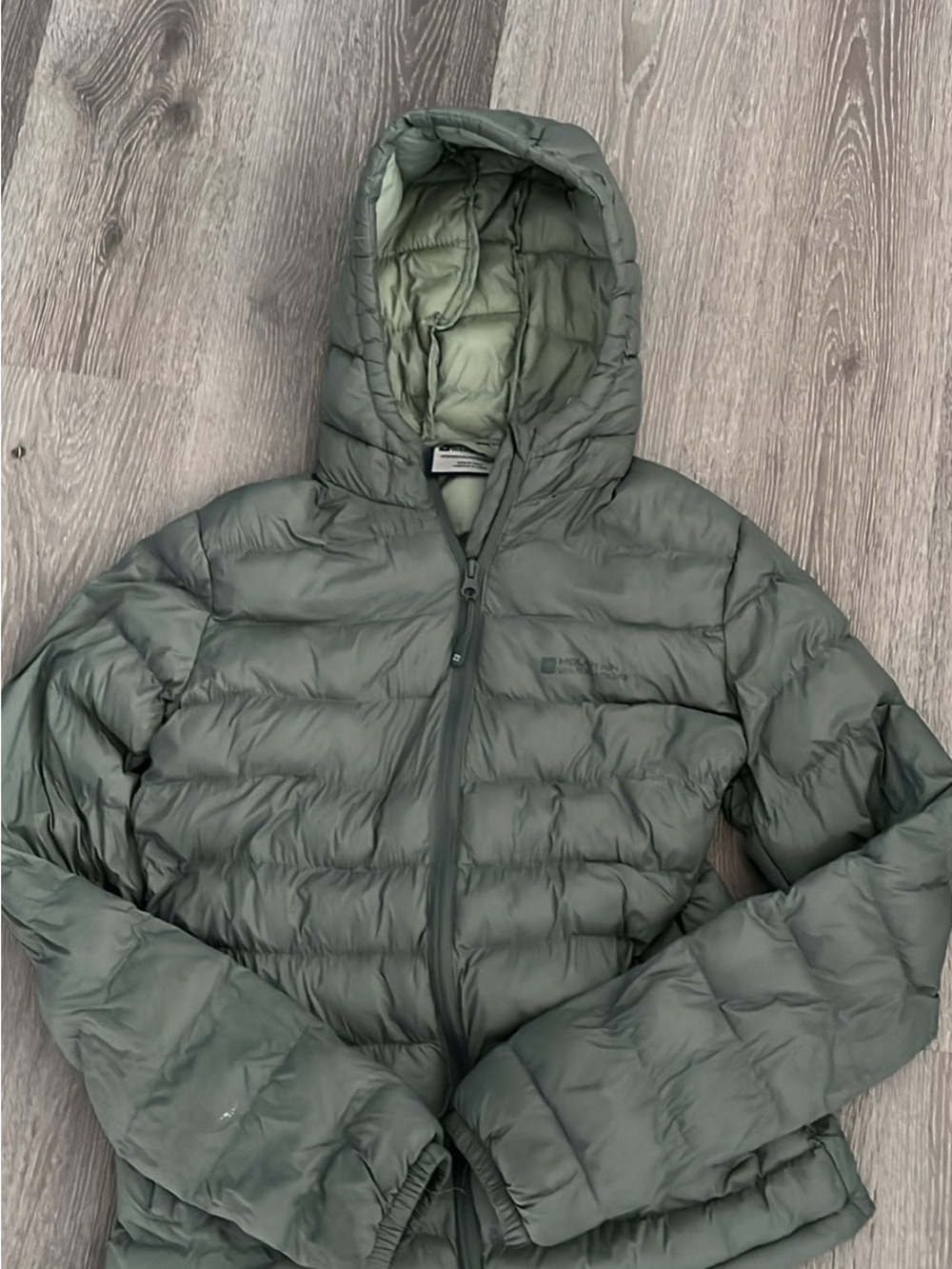 Hooded Puffer Jacket in Olive Green